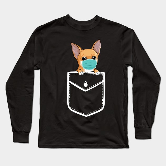 Chihuahua in Your Front Pocket T Shirt Dog Puppy Gifts Women Long Sleeve T-Shirt by Hound mom